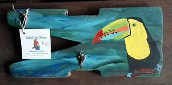 Toucan Driftwood Coat Rack - Island Art | Bocas Artist